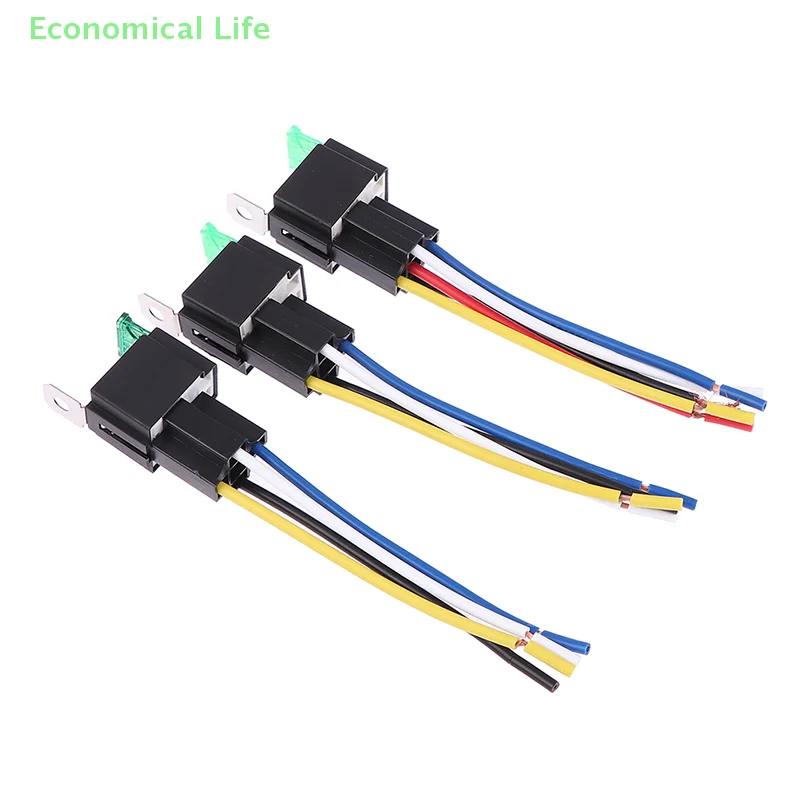 1Pc 4 Pin 5 Pin 30A Auto Relay With Fuse Coil Voltage 12V/24V DC Relay Vehicle Rel 12V/4P 24V/4P 12V/5P Fused Relay