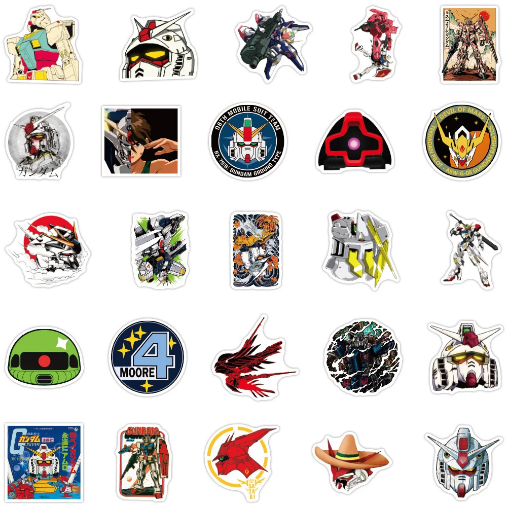 10/30/50pcs Cool GUNDAM Anime Autocollants BRICOLAGE Planche À Roulettes Ordinateur Portable Moto Téléphone Bagagerie Vélo Guitare Voiture Étanche Autocollant Jouet D'enfant