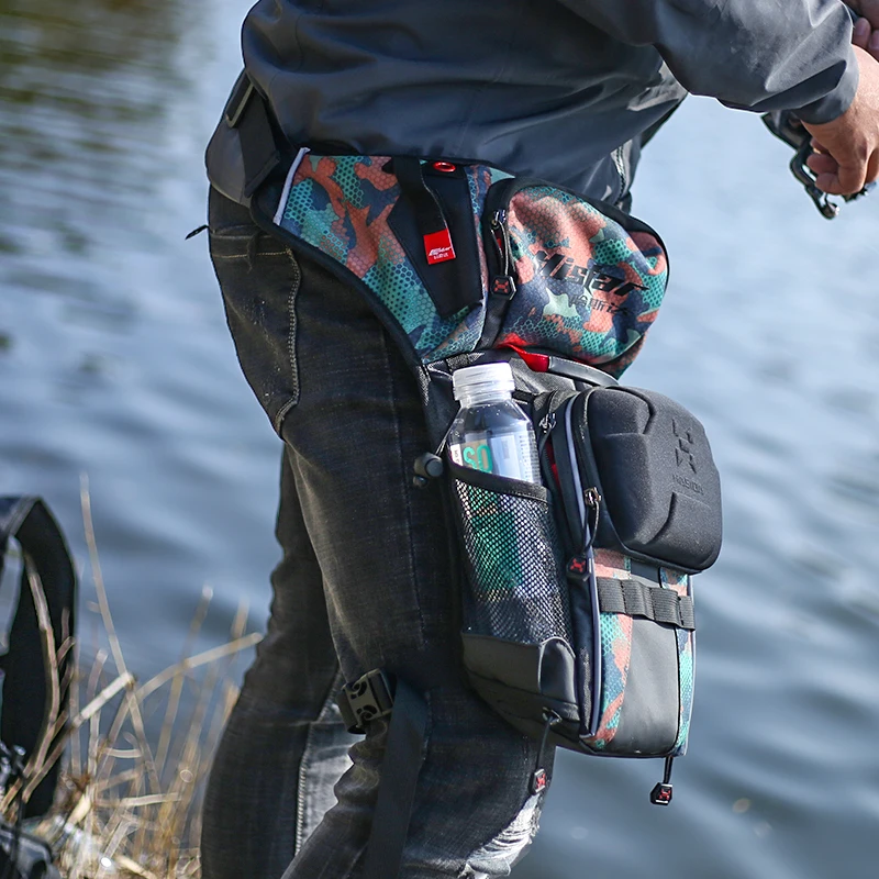 HISTAR borsa laterale da pesca multifunzionale in tessuto Oxford impermeabile multitasche di grande capacità