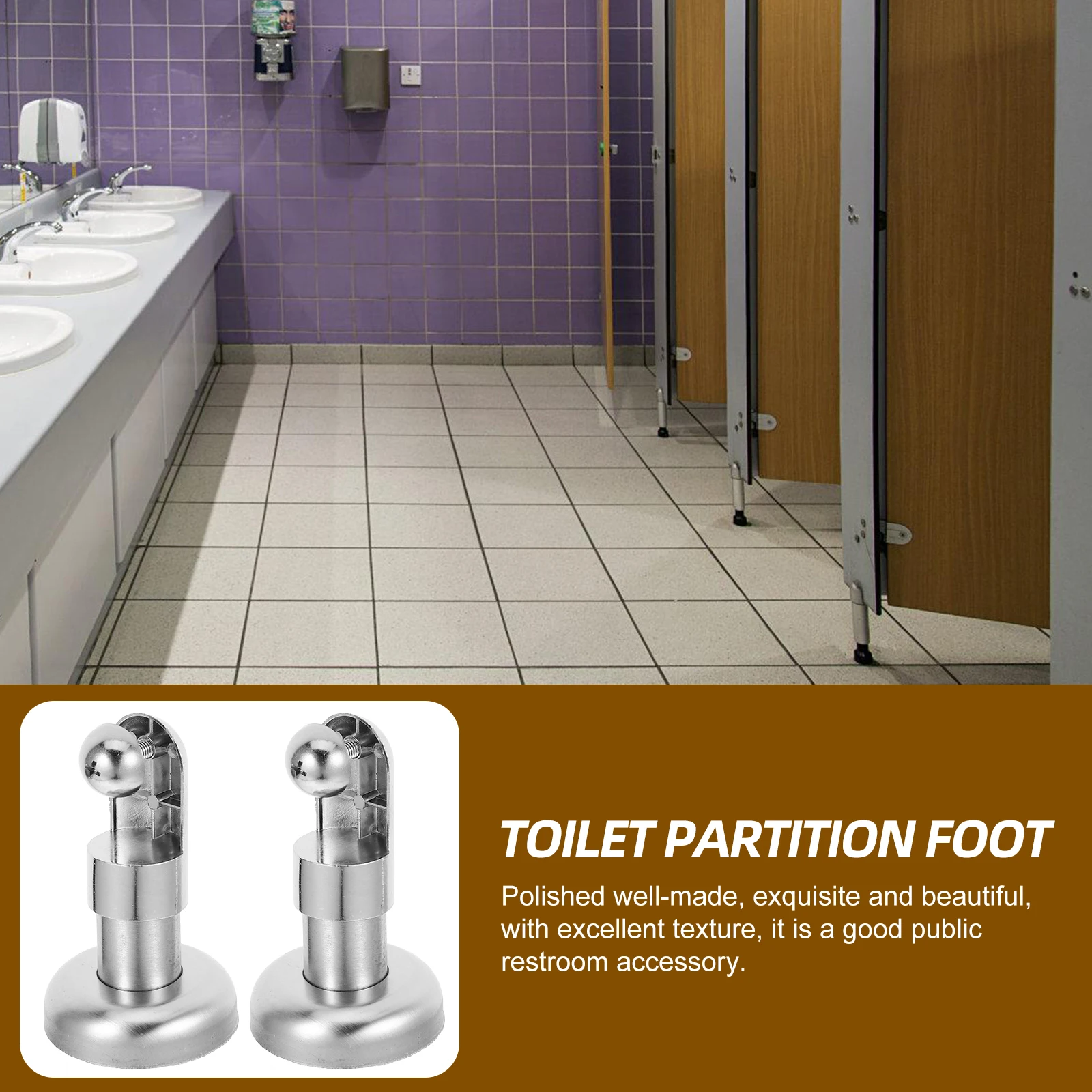 

4pcs Stainless Steel Toilet Partition Feet Durable Bathroom Hardware Accessories Restroom Support Bracket Public Sanitary Room