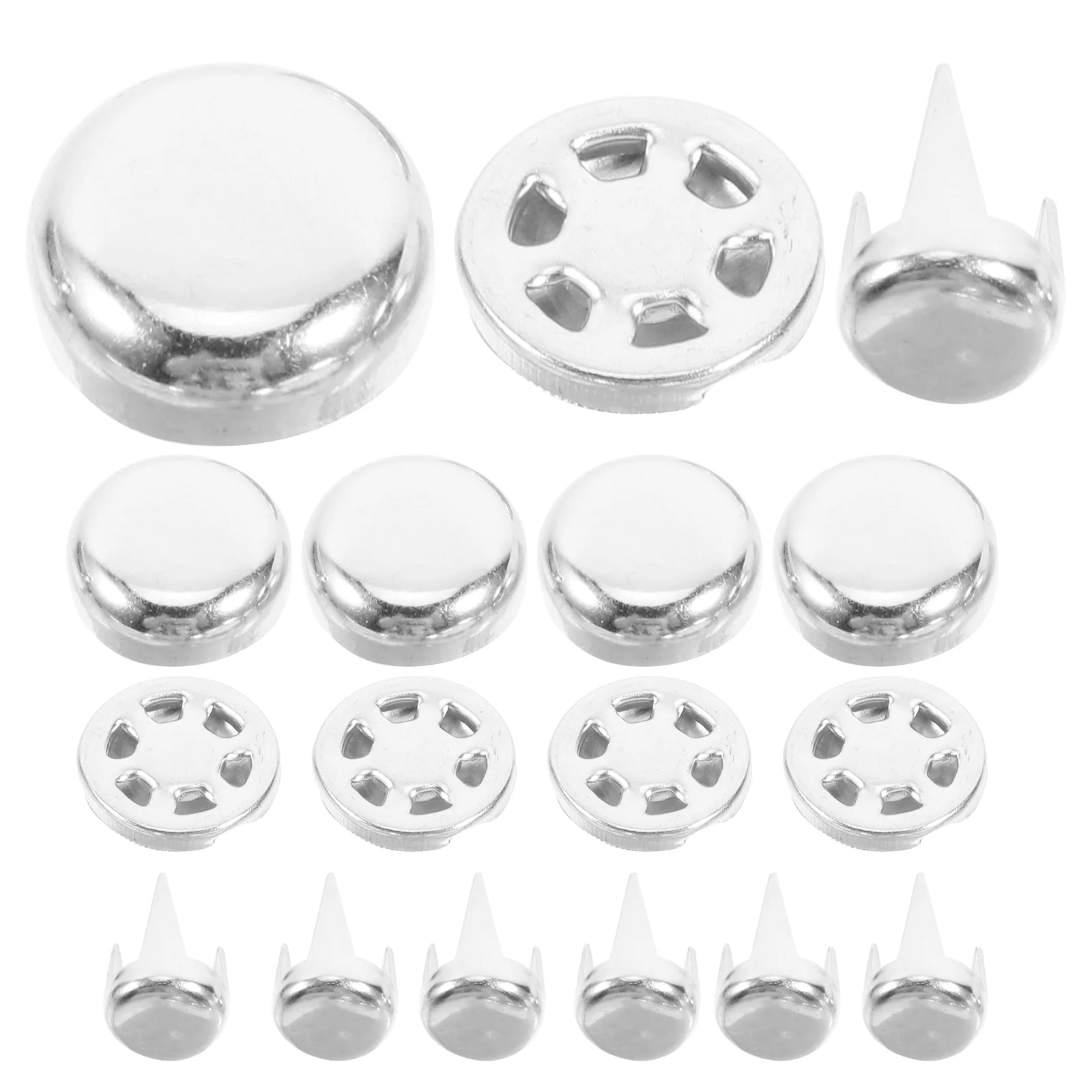 100pcs Silver Aluminum Cap Button Covers Snap Replacement for Hat Making Repair Supplies Versatile Fit Craft Sewing