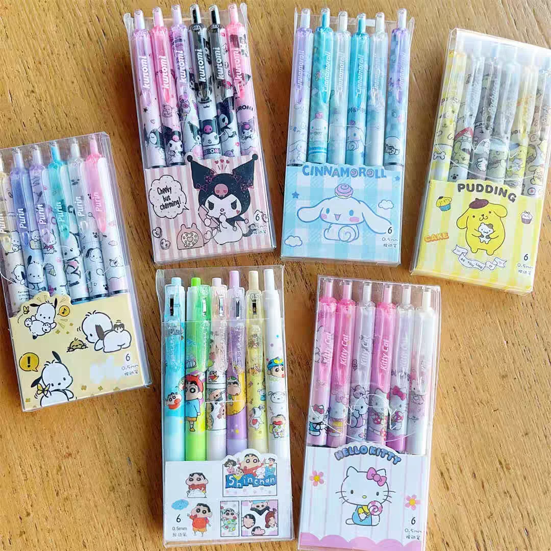 

Sanrio гелевая ручка Hello Kitty мультфильм Kuromi Cinnamoro ST быстросохнущая черная 0,5 мм пресс Шариковая ручка для обучения канцелярские принадлежности подарок