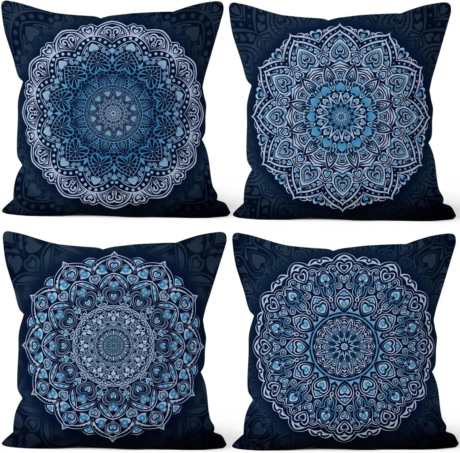 4 Pcs/Set Boho Pillow Covers Ethnic Bohemian Floral Mandala Compass Gradient Vintage Plants Linen Throw Pillowcases for