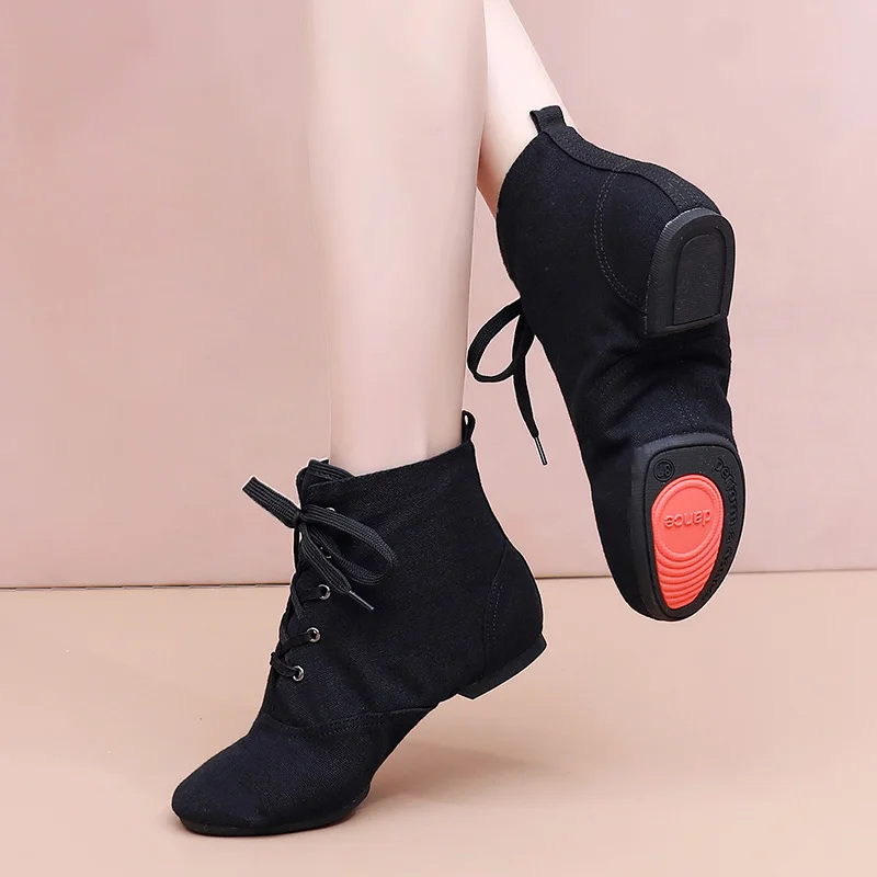 Women's Practice Dance Shoes Dance Sneakers Jazz Dance High-top Adult Children's Ballet Shoes  Canvas Jazz Boots Soft-soled Danc