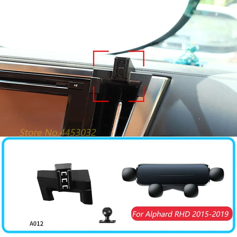 Car Phone Holder For Toyota  Alphard RHD 2015-2019 Gravity Stand Mount Support Horizontal GPS Mobile Bracket Accessories With a