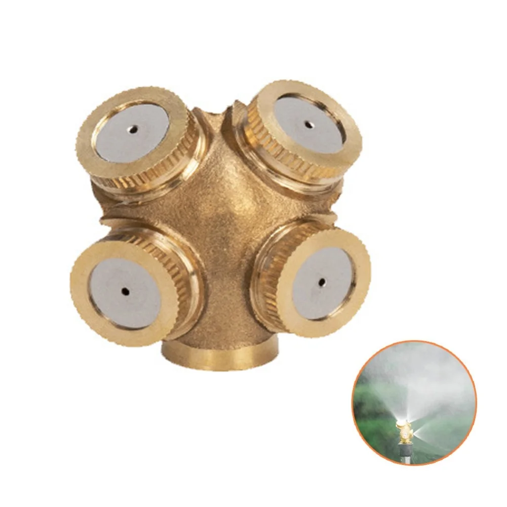 Mist Sprayer Copper Sprinkler Perfect For Sprinkling 4 Hole Design Efficient Spray Pattern Uniform Water Distribution