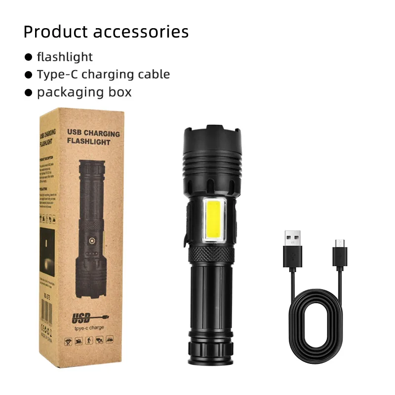 Ultra Powerful Flashlight Army Tactical Flashlight Outdoor Lights Very Strong Scout Light USB Rechargeable LED High Power