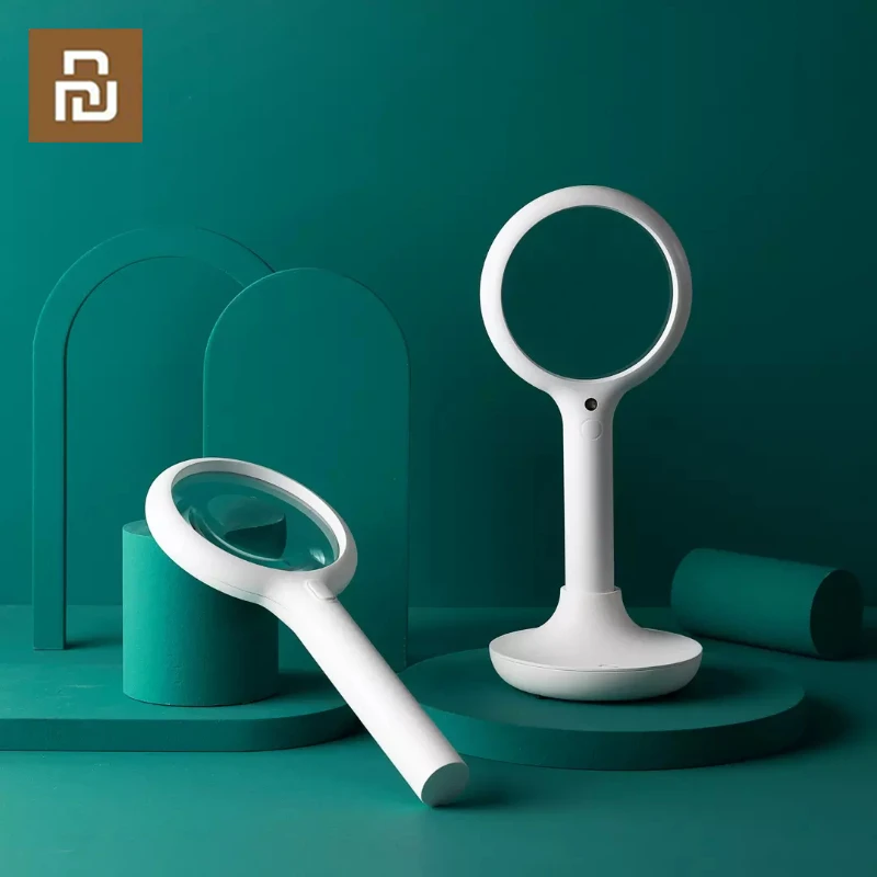 

Youpin Multifunctional Magnifying Glass Smart Magnifier Gravity Sensor 3x HD Glass Lens LED Night Light Function