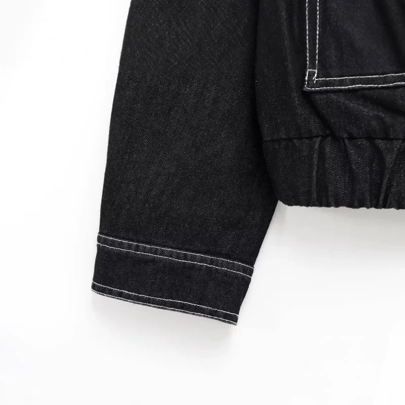 2025, neues Frühjahr, Denim-Effekt-Jacken-Set, lässig, vielseitiges Design, Damen-Rock, Ensemble, modische Oberbekleidung, Kombination