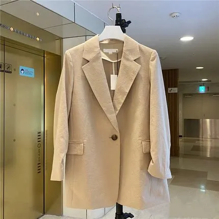 

Женский комплект Ele на одной пуговице от MICOAT, осень 2024, длинный костюм из полиэстера и полиэстера