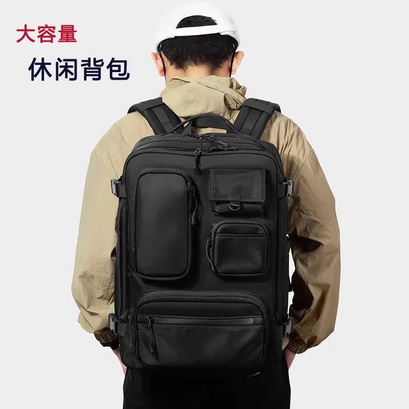 Air-Cushioned Laptop Backpack for Men,Outdoor Travel Commute Daypack with USB,Breathable Multi-Pocket Rucksack