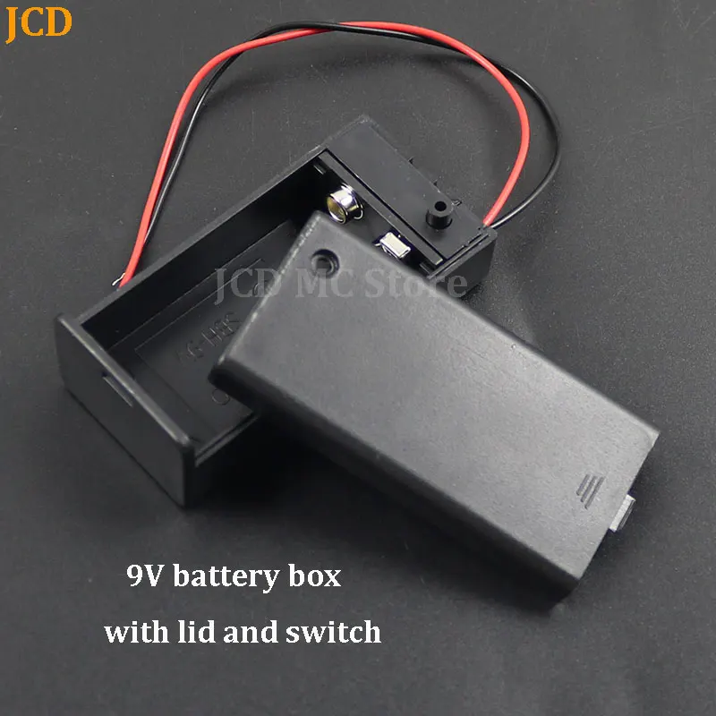 1-10Pcs 9V Batterie Halter 9V Batterie Box Mit Kabel Und DC 5,5*2,1 männlichen Kopf 9V DIY Batterie Fall Mit Abdeckung Und EIN/AUS Schalter