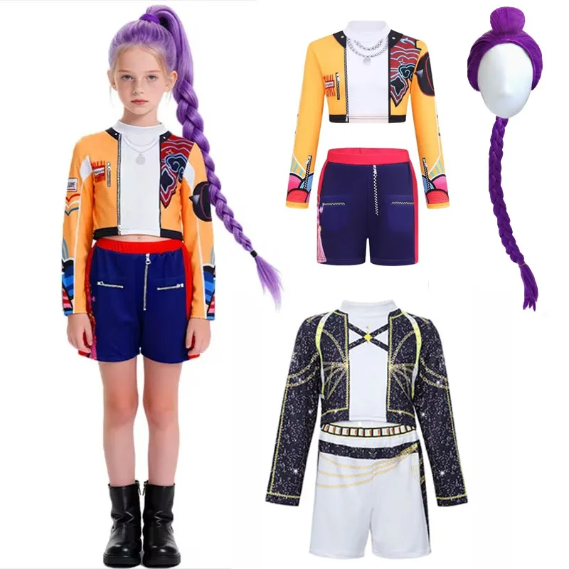 Girls Sets Children Cartoon Suits Kids Stage Performance Clothing Princess Fashion Tops+Shorts 2Pcs Outfits 3-12 Years Old
