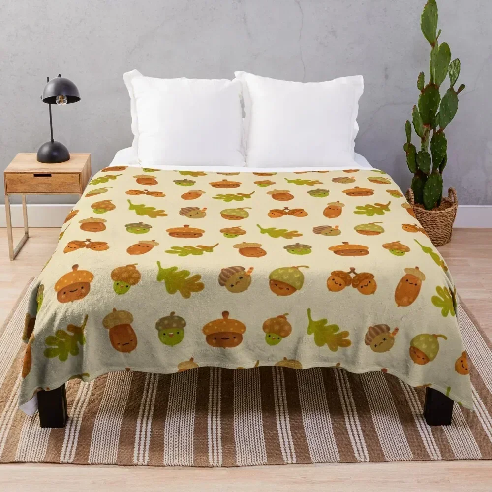 Acorns Throw Blanket Multi-Purpose Flannel Fabric Blankets