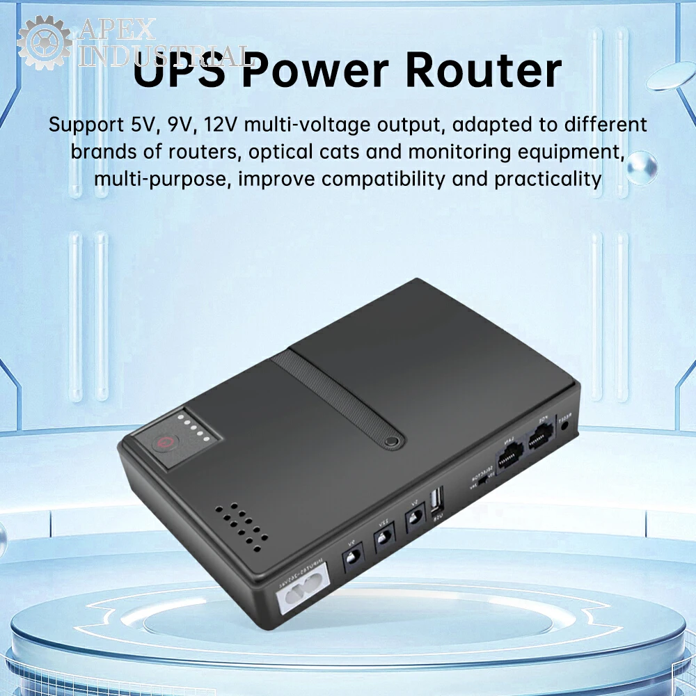 DC UPS DC 5V/9V/12V POE 15V/24V Router Output Modem optik Monitor catu daya cadangan baterai dapat dilepas
