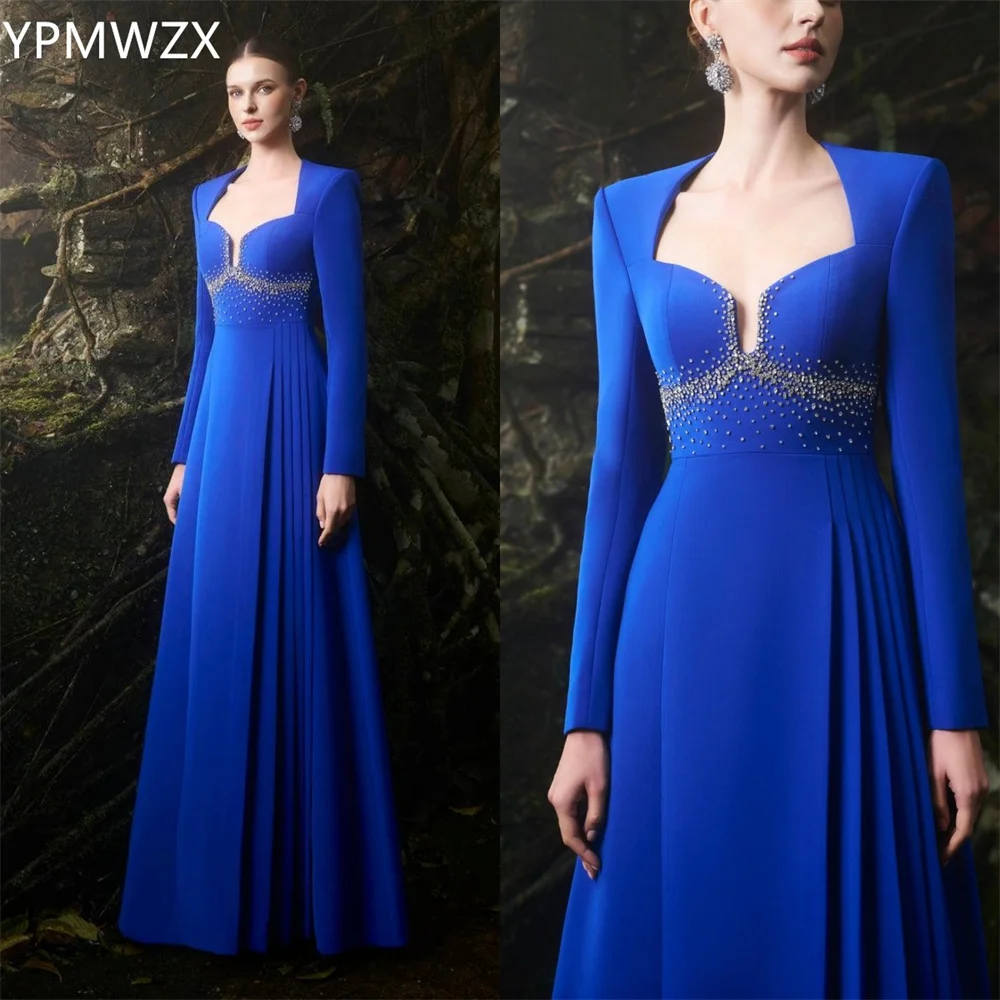 Customized Evening Dress Formal Women Prom Gown YPMWZX Asymmetrical A-line Floor Length Skirts Draped Bead Bespoke Occasion Dres