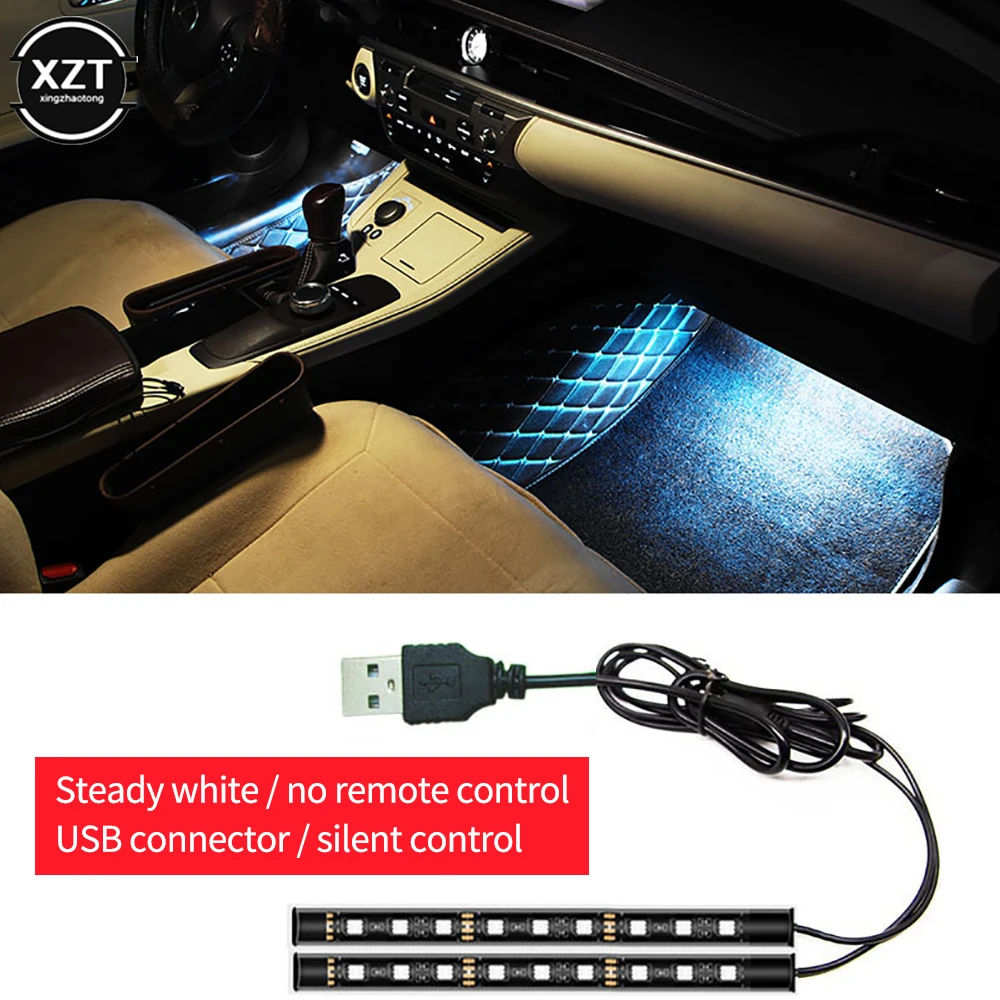 Lumière LED pour pied de voiture avec bandes de néon USB, rétro-éclairage d\'intérieur, lampe d\'ambiance décorative, meilleure vente