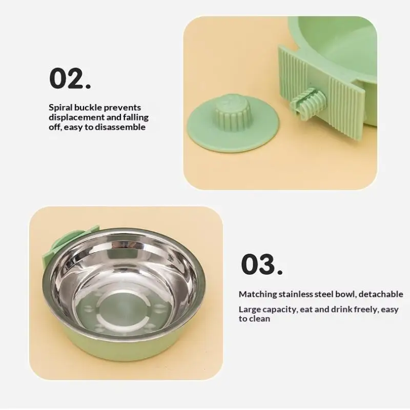 500ML Hängender Futter- und Wassernapf für Haustiere, Einfache Installation, Automatischer Futter- und Wassernapf für Tauben, Kaninchen und Kleintiere, Haustierprodukte – Detail 21