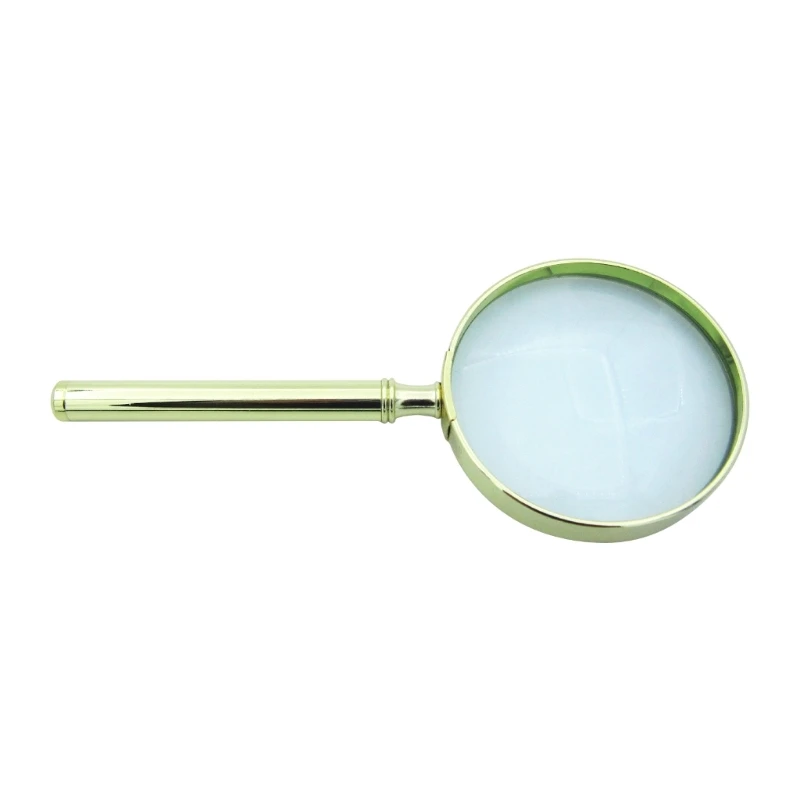 30X Vintage Reading Magnifier with Metal Handle Hand-Held Glass