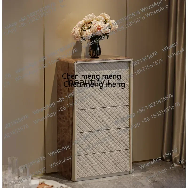 Light Luxury Chest of Drawers Italian Modern Fashion Drawer Paint Storage Chest of Drawers High-End Bedroom Storage Cabinet  A