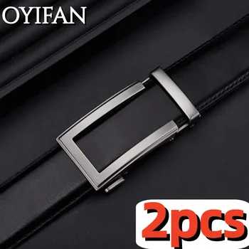 2 पीस पुरुषों के चमड़े की बेल्ट असली लेदर बेल्ट पुरुषों के लिए एडजस्टेबल स्वचालित बेल्ट फैशन डिजाइनर बेल्ट 10 best sales असली चमड़े की बेल्ट - №5