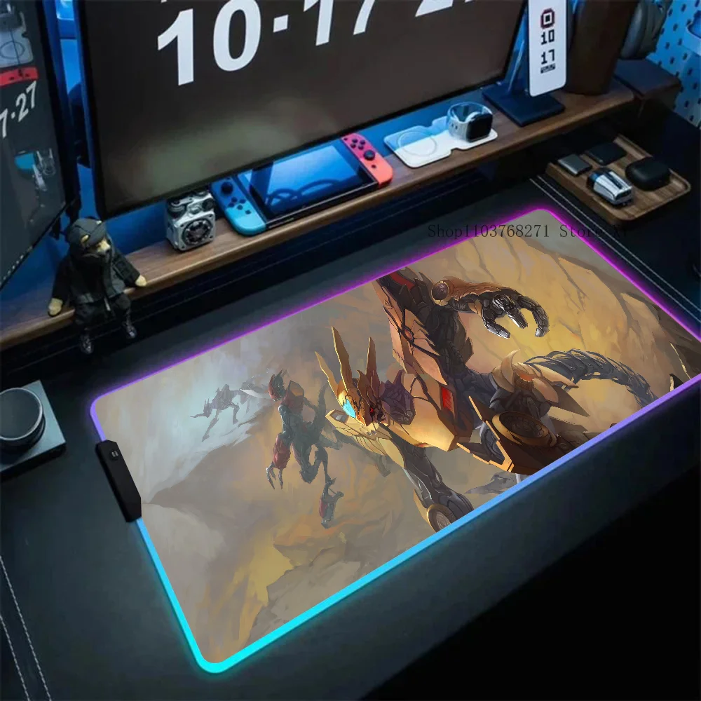 Digimon GAMING Mousepad XXL RGB Gaming Mouse Pads HD Black Gamer Accessories Large LED