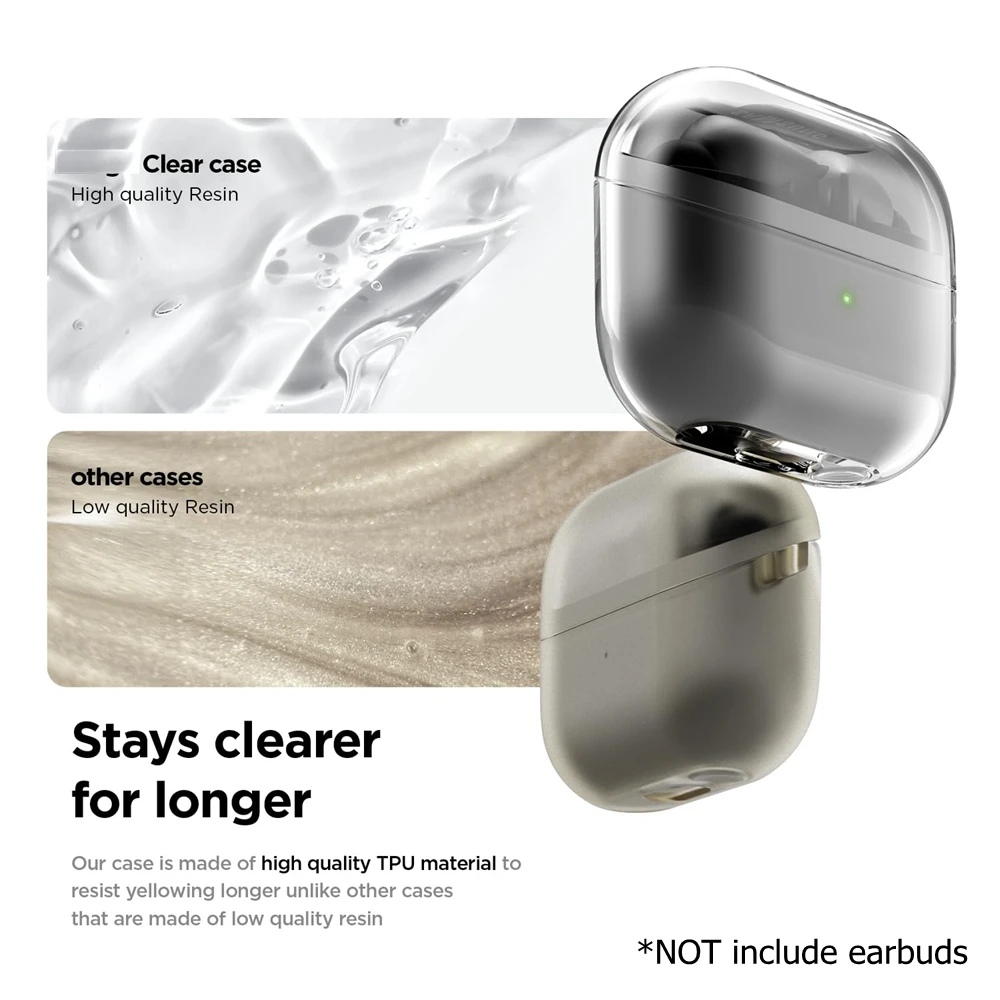 Clear Earphone Case For Samsung Galaxy Buds 3 Pro & Buds3 Cover Protector Headphones Protective Shell with Carabiner Accessories