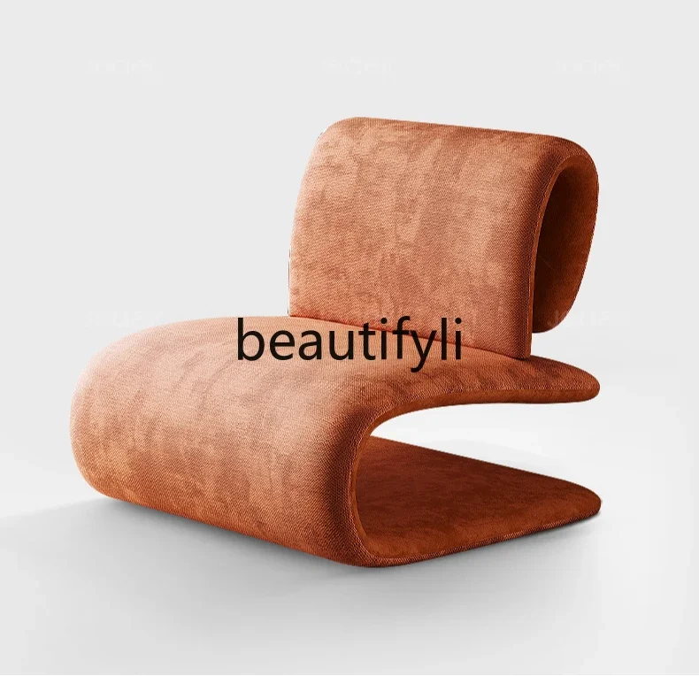 

New sofa designer high-end single chair special-shaped villa curved sofa