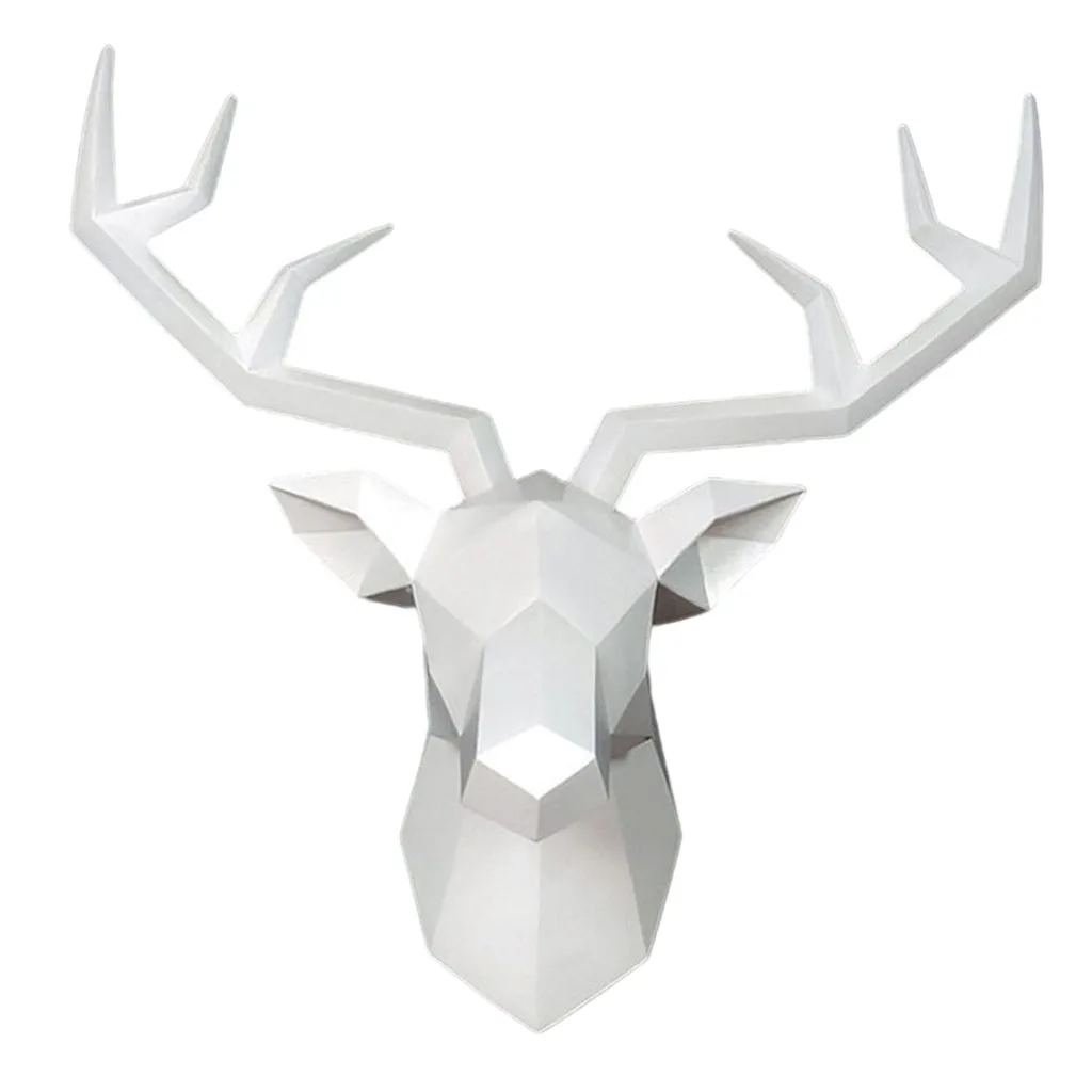 3D Deer Head Miniature Wall Hanging Stag Statue Animal Statue