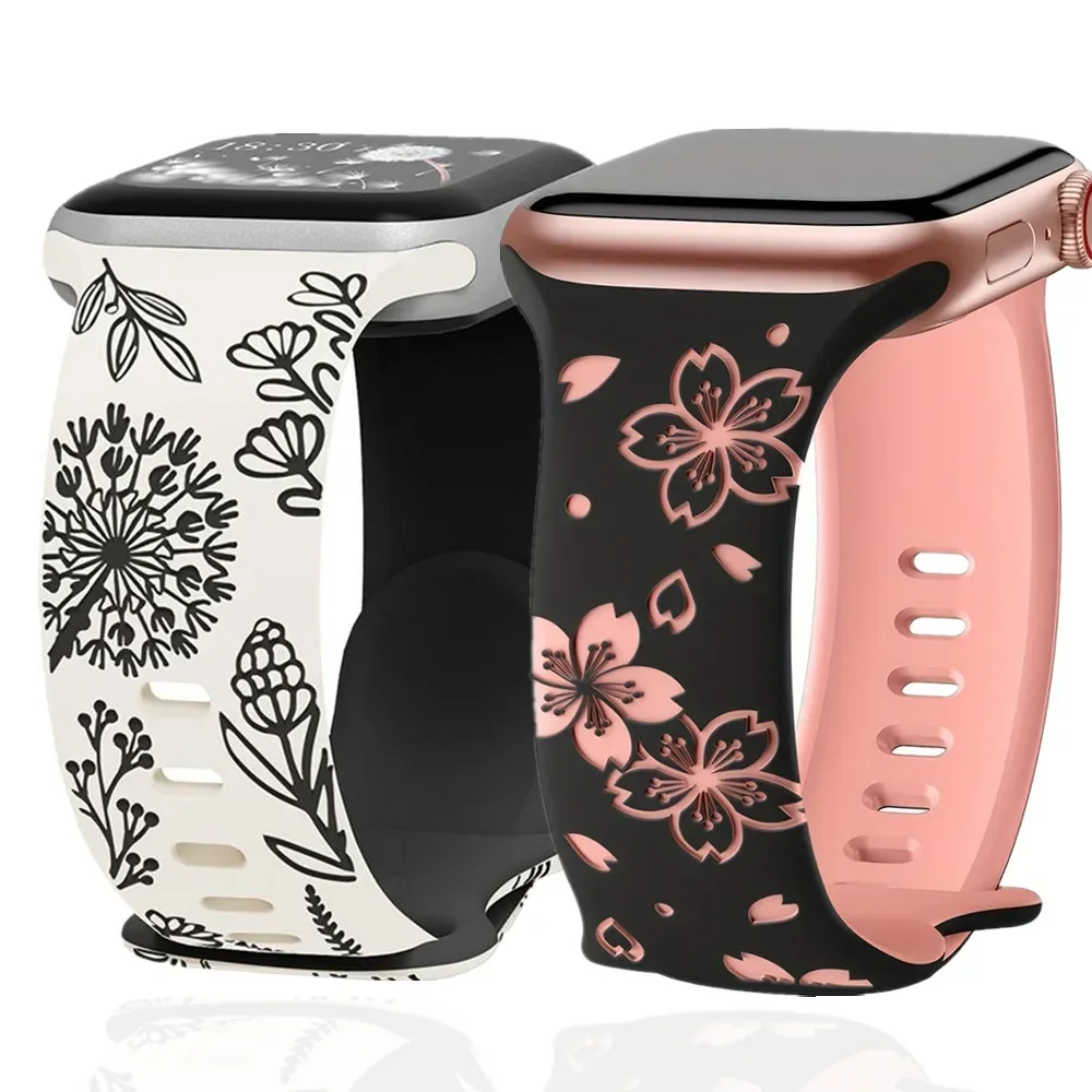 Silikon-Armband mit Gravur für Apple Watch Ultra 49mm, 45 41 44 40 38 46 42mm Armband, iWatch Series 12 11 10 9 8 7 6 5 4 3 SE