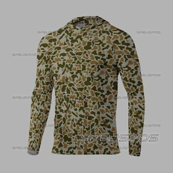 Fish Tops Gear Anti-UV UPF50+ Fishing Hoodies Leopard Quick Dry Shirt Breathable Fit Beach Jersey Run Hood Angling Wear Surfing
