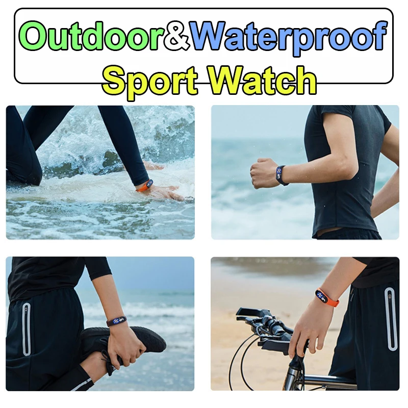 Children WristWatch For Boys Kids Sport Waterproof Digital Watches  Fashion Colouful Silicone Strap Led Teen Girl Gift Clock New