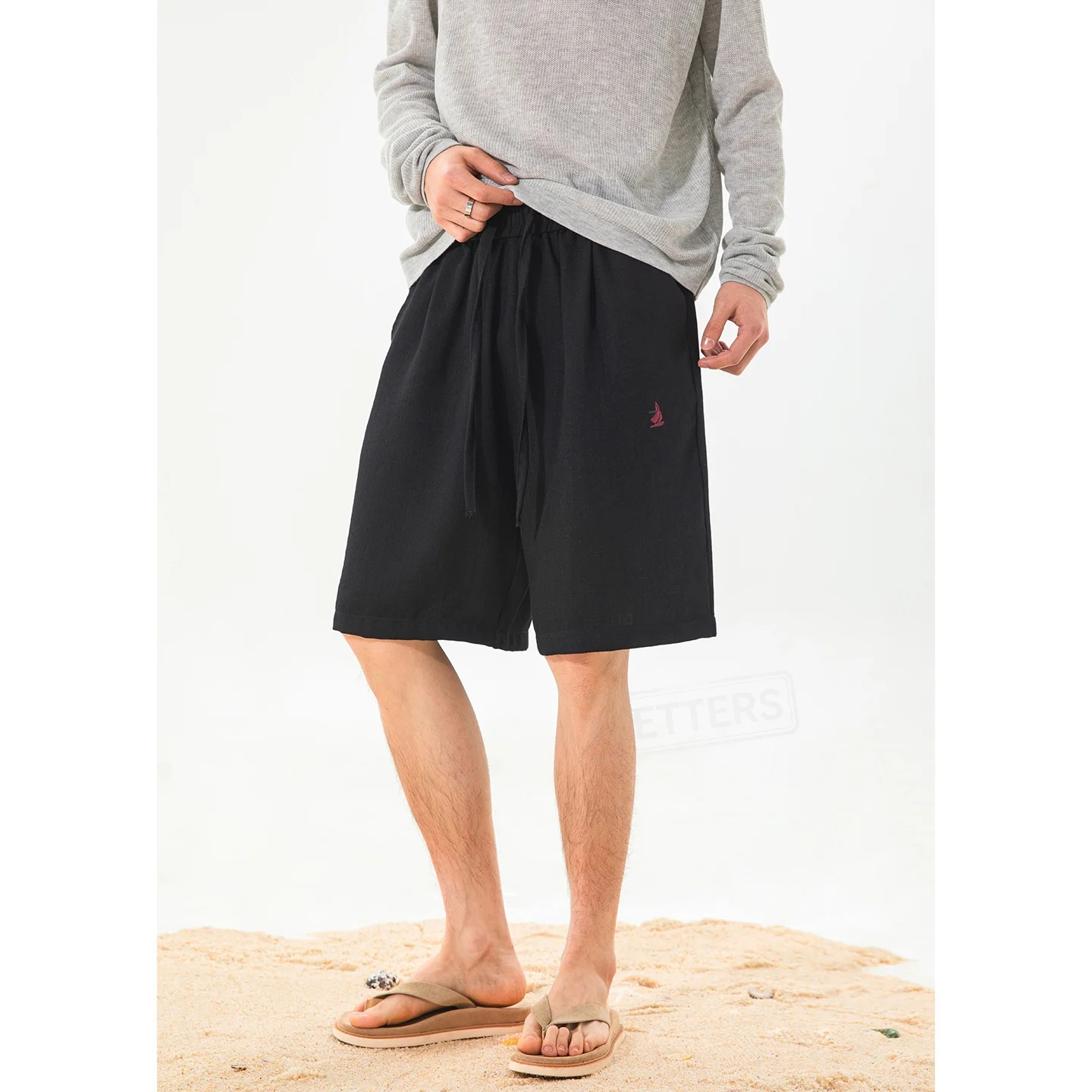 TFETTERS 2026 2026 Summer Vacation Men's Casual Shorts Lightweight Breathable Ice Feel Linen Texture Loose Beachwear Short Pant