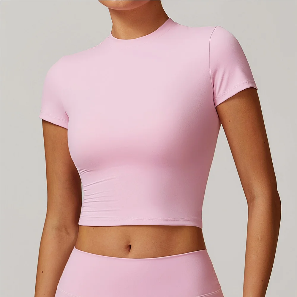 

Sexy Women Yoga Top Sport T Shirts Fitness Clothes Workout Short Sleeve Yoga Shirt Gym Top Running Active Wear Sport Top Femme