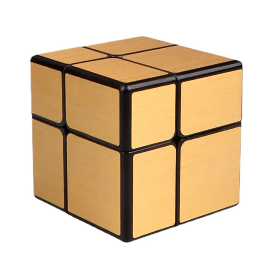 QiYi 2x2 3x3 กระจก Cube Gold Silver Brushed Magic Cube ความเร็วปริศนามืออาชีพ Cubo Magico ของเล่นเด็กบล็อกของขวัญของเล่น