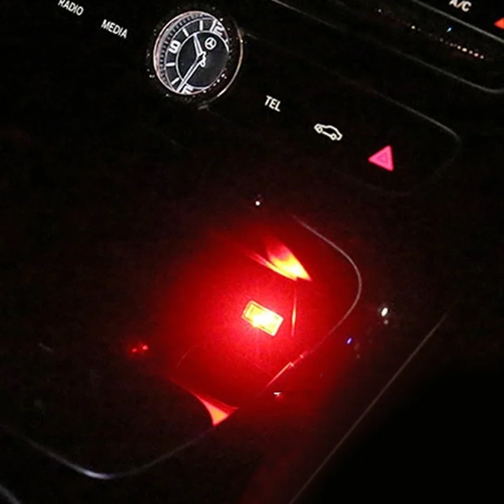 Miniluces LED USB para coche, lámpara decorativa de neón para Interior de coche, iluminación de emergencia, Universal, portátil, Plug and Play, 1 ud.