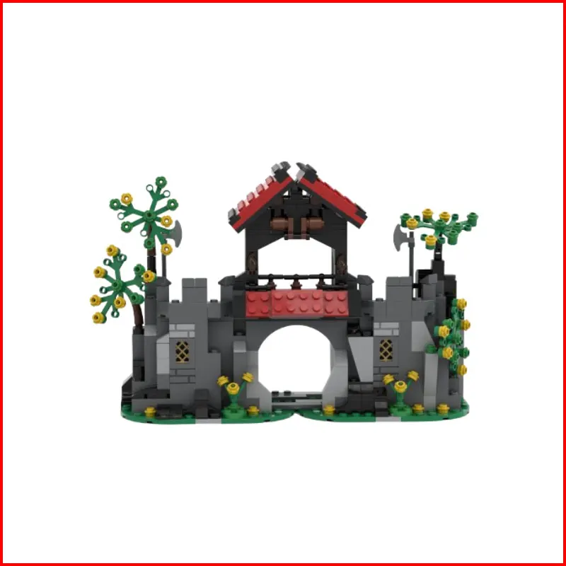 

New arrival, in stock: MOC 415-piece medieval castle gate tower building blocks set, an educational toy model and gift set, perf