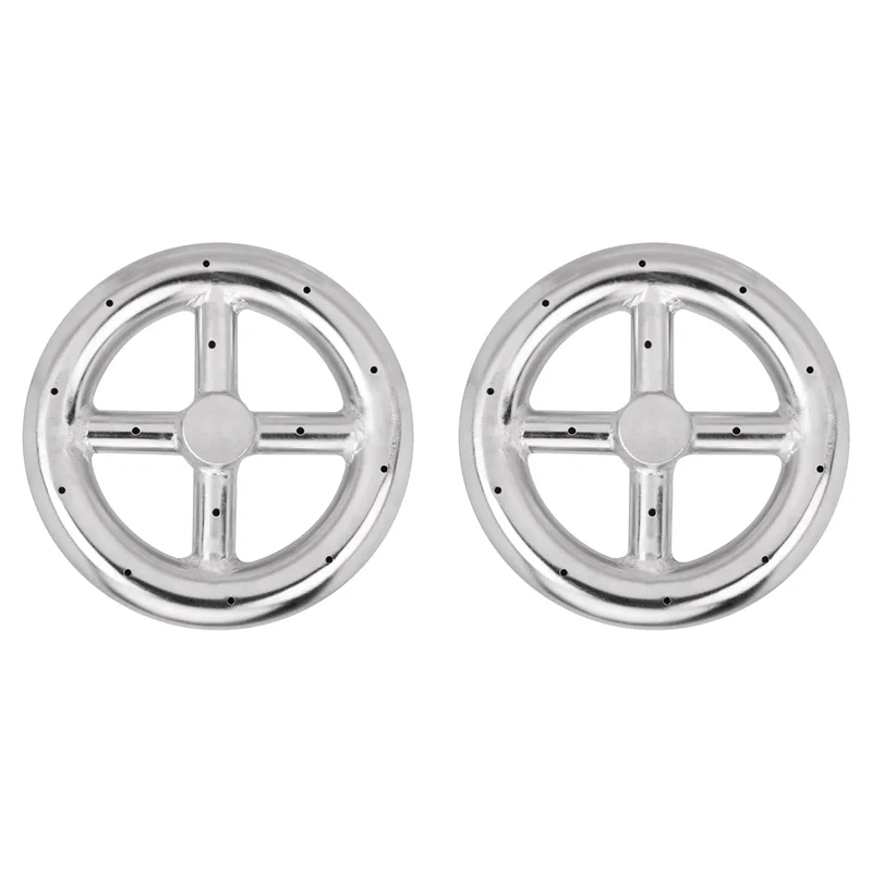 【KITS】2Pcs 6 Inch Round Fire Pit Burner Ring For Natural Gas & Propane Fire Pit Fireplace Fire Pit Burner For Indoor & Outdoor