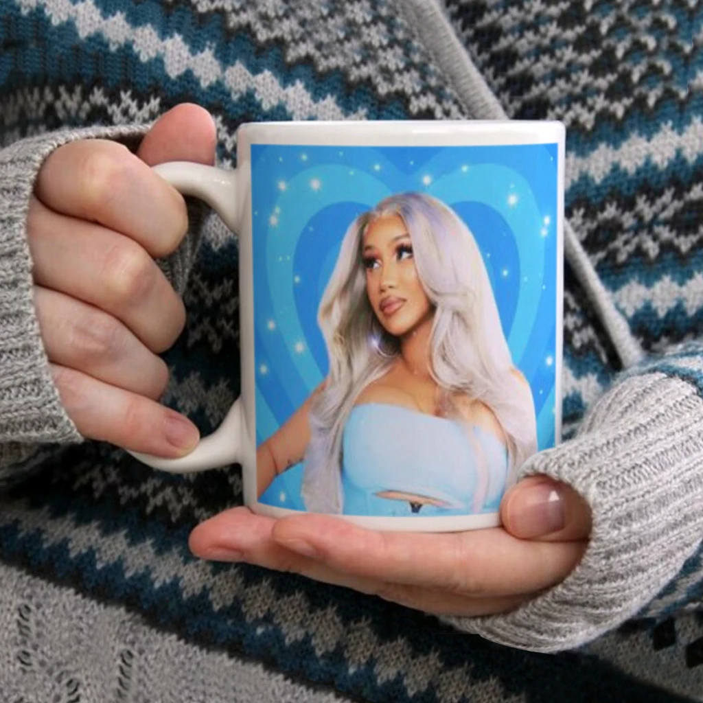 American Pop Rap Hip-Hop Singer Cardi B Ceramic Mug Cute Coffee Tea Milk Stave Mugs And Cups with Handle Novelty Gifts