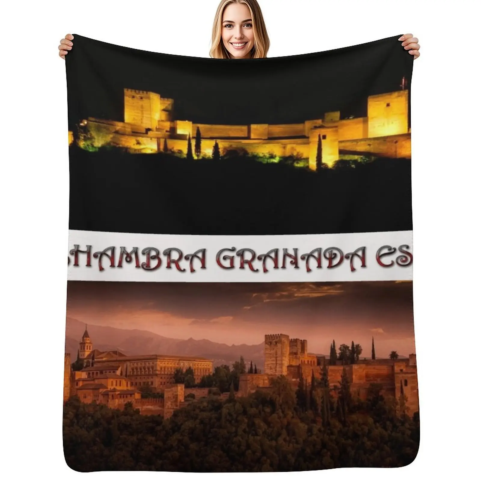 

LA ALHAMBRA GRANADA SPAIN Throw Blanket Soft Solid Color Blanket for Couch Bed