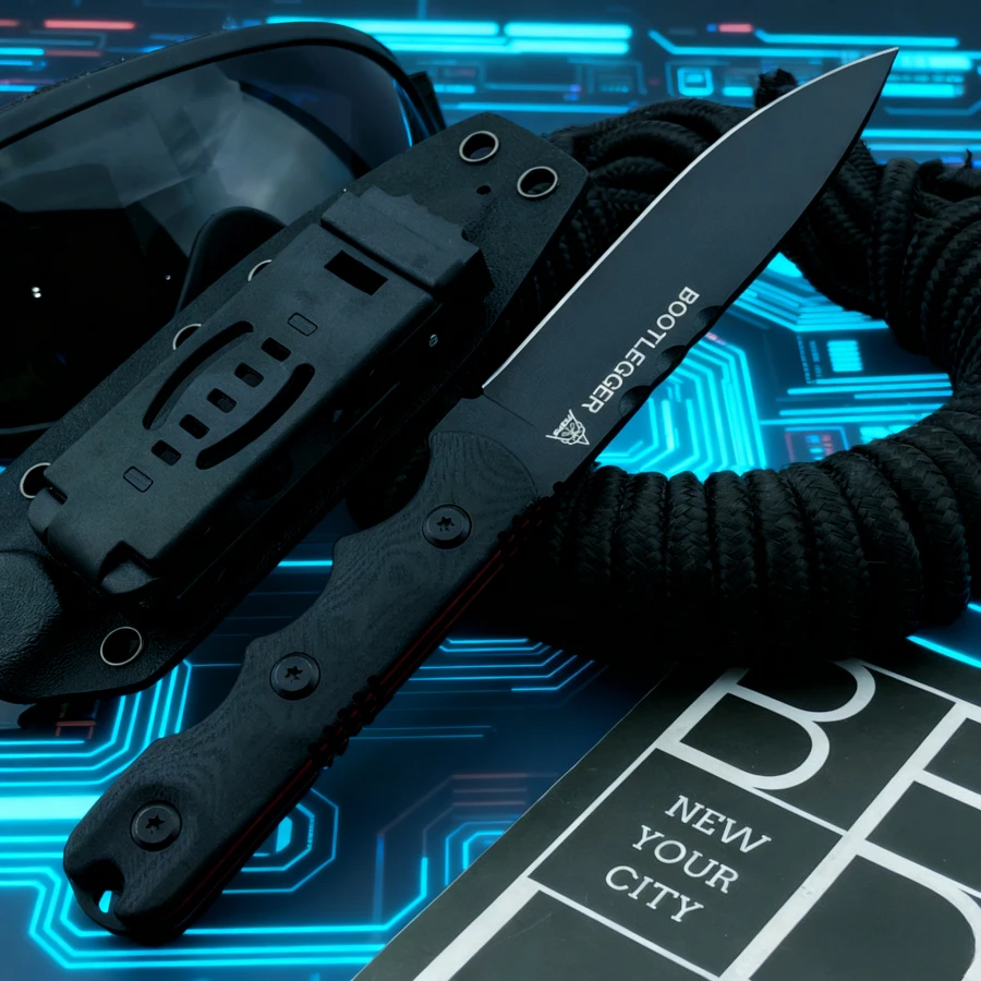 

Портативный тактический нож 8Cr13Mov Blade, черная ручка G10, натуральный дизайн, подходит для походов и кемпинга