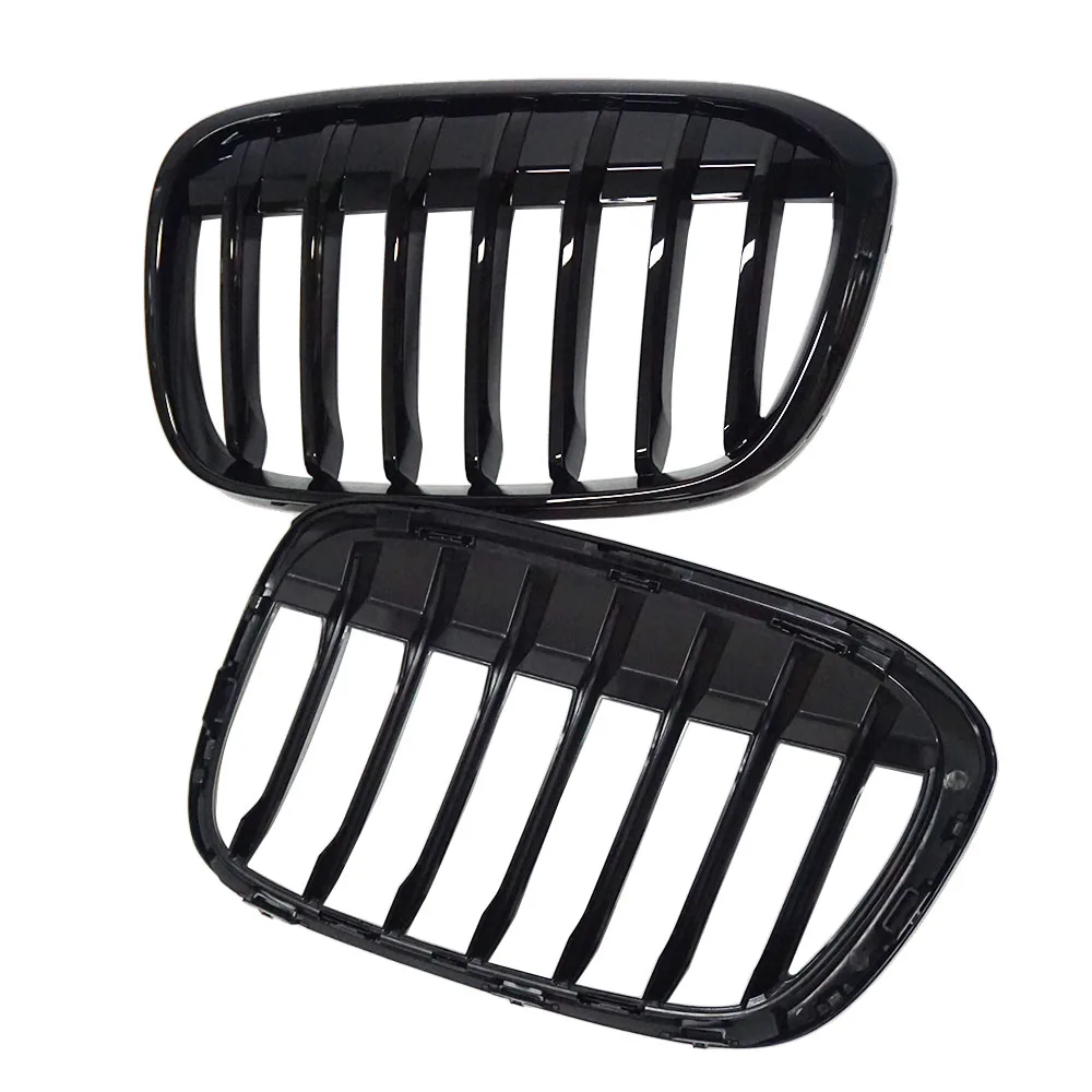 2 Pieces Front Bumper Kidney Grill Grilles Single Line For BMW X1 F48 F49 2016-2020 51117383363 51117383364 Car Accessories