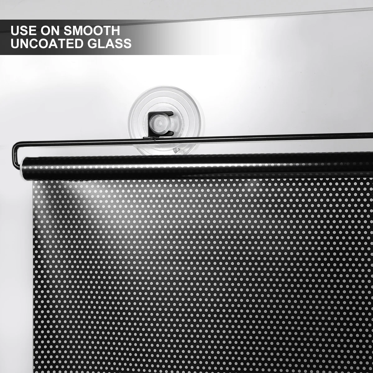 

Temporary Suction Cup Blackout Curtain 1 Piece Mesh Dot Design for Window Door Sunshade Privacy Office Telescopic Roller Blind