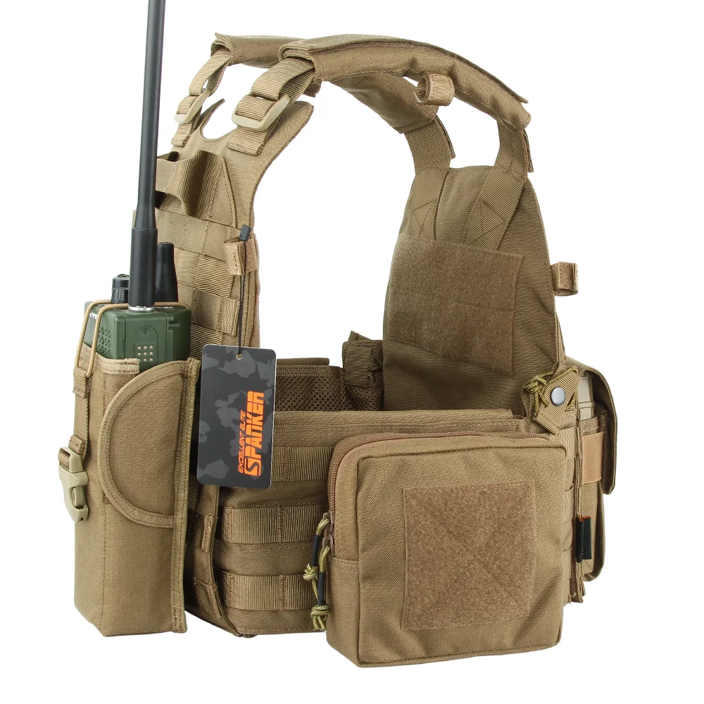 Imagem -03 - Outdoor Molle Tactical Vest Terno Ajustável com Bolsa Coletes de Combate Security Hunting cs Game Airsoft Training Equipment