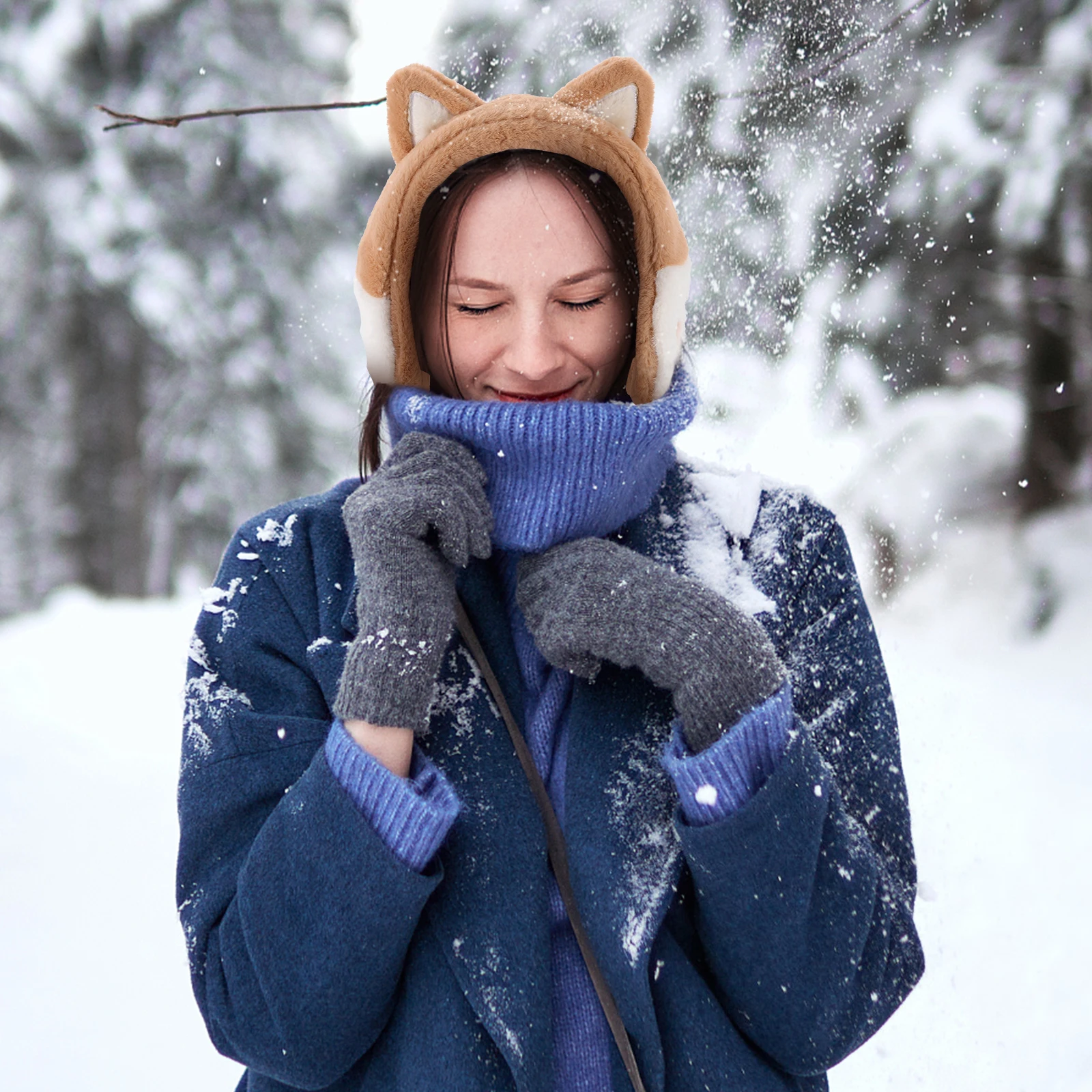 

2pcs Cat Muffs Winter Ear Protectors Cute Unisex Earmuff for Kids Boys Girls Warm Ear Cover Cold Weather Gift