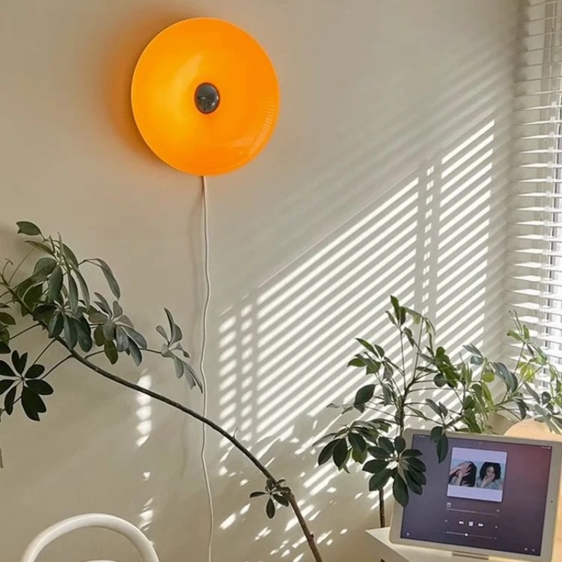 lampadas de parede de vidro branco para quarto infantil laranja e branco donut quarto cabeceira estudo personalidade decoracao de luz de parede lampada de mesa novo 01