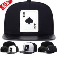King Leather Playing Card Embroidered Baseball Caps Hip Hop Caps For Men Women Outdoor Sun Hat Unisex Adjustable Snapback Hats