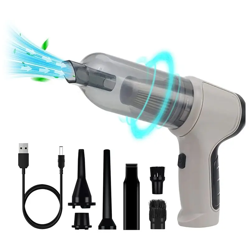 

ABRB-Compressed Air Duster Keyboard Cleaner 3-In-1 Mini Vacuum Reusable Rechargeable Cordless Dust Blower Cleaner