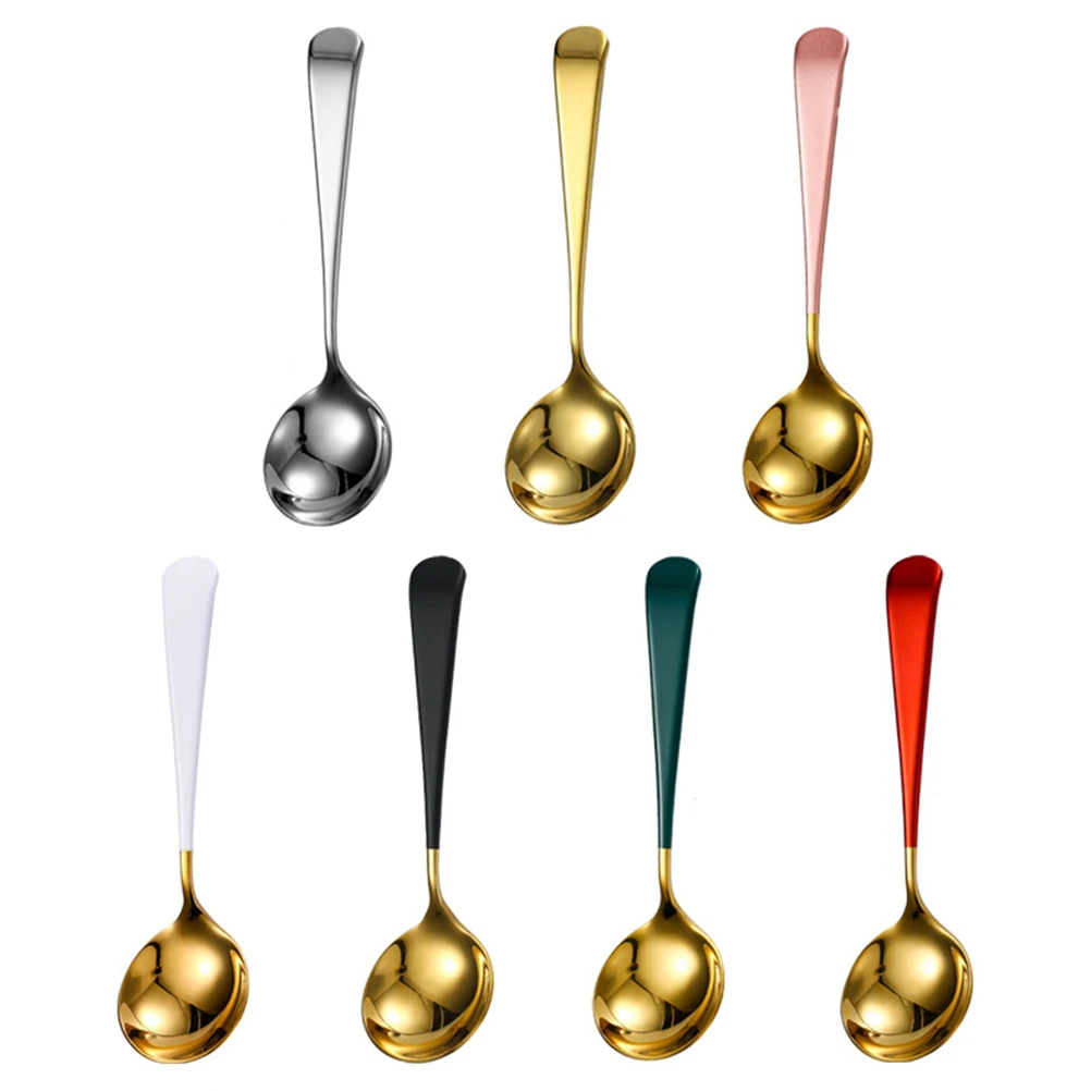 

Stainless Steel Spoon Daily Use Heavy Silverware for Mixing Spoons Cooking Long Stirring Soup
