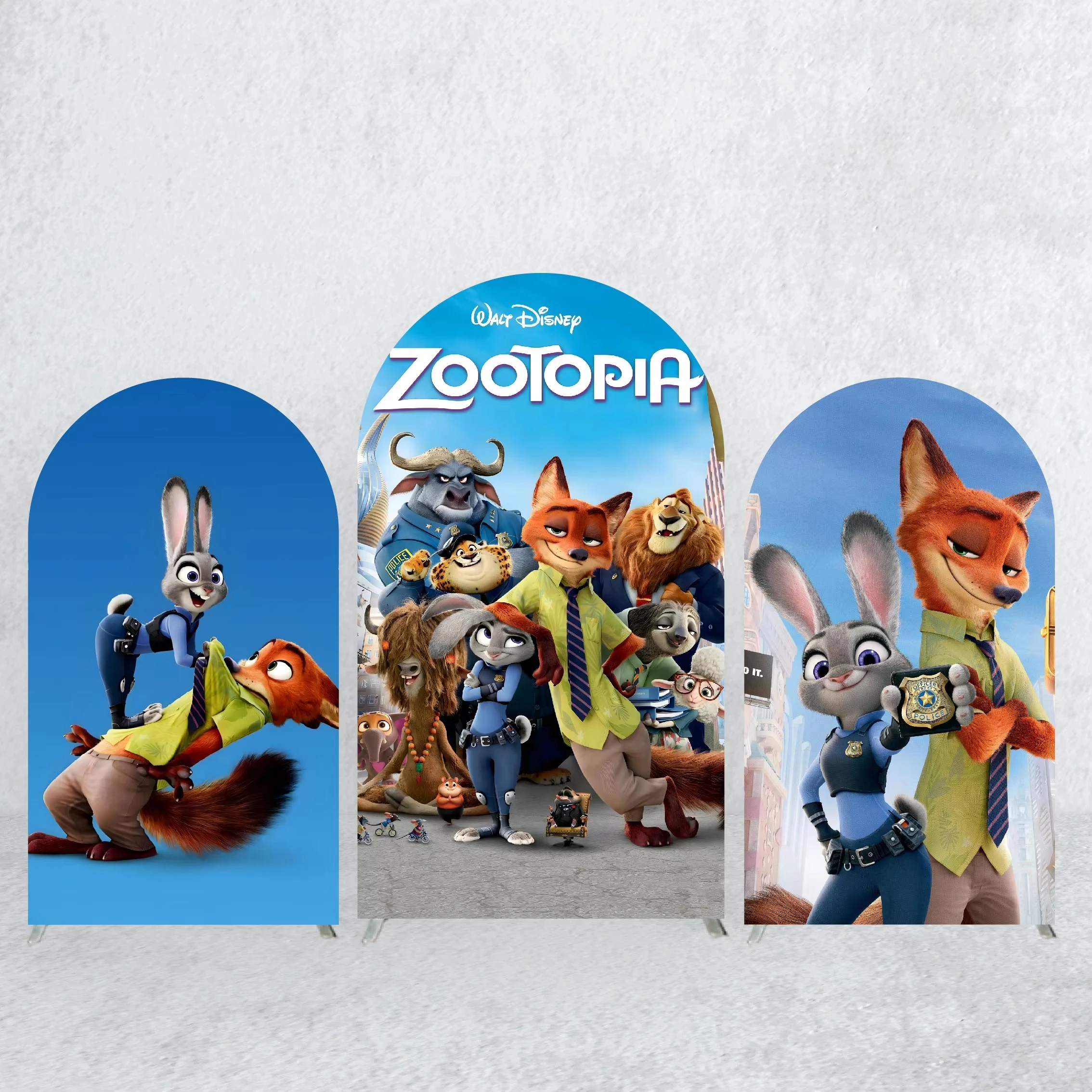 Zootopia arco pano de fundo disney tema judy nick festa decoração foto fundo aniversário casamento chá de bebê evento suprimentos